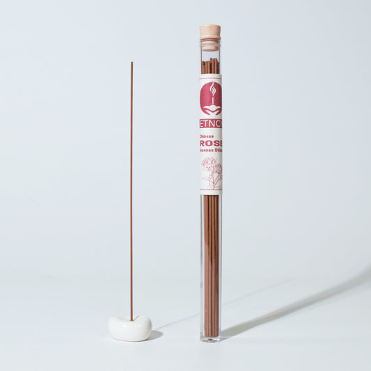 rose incense sticks with holder