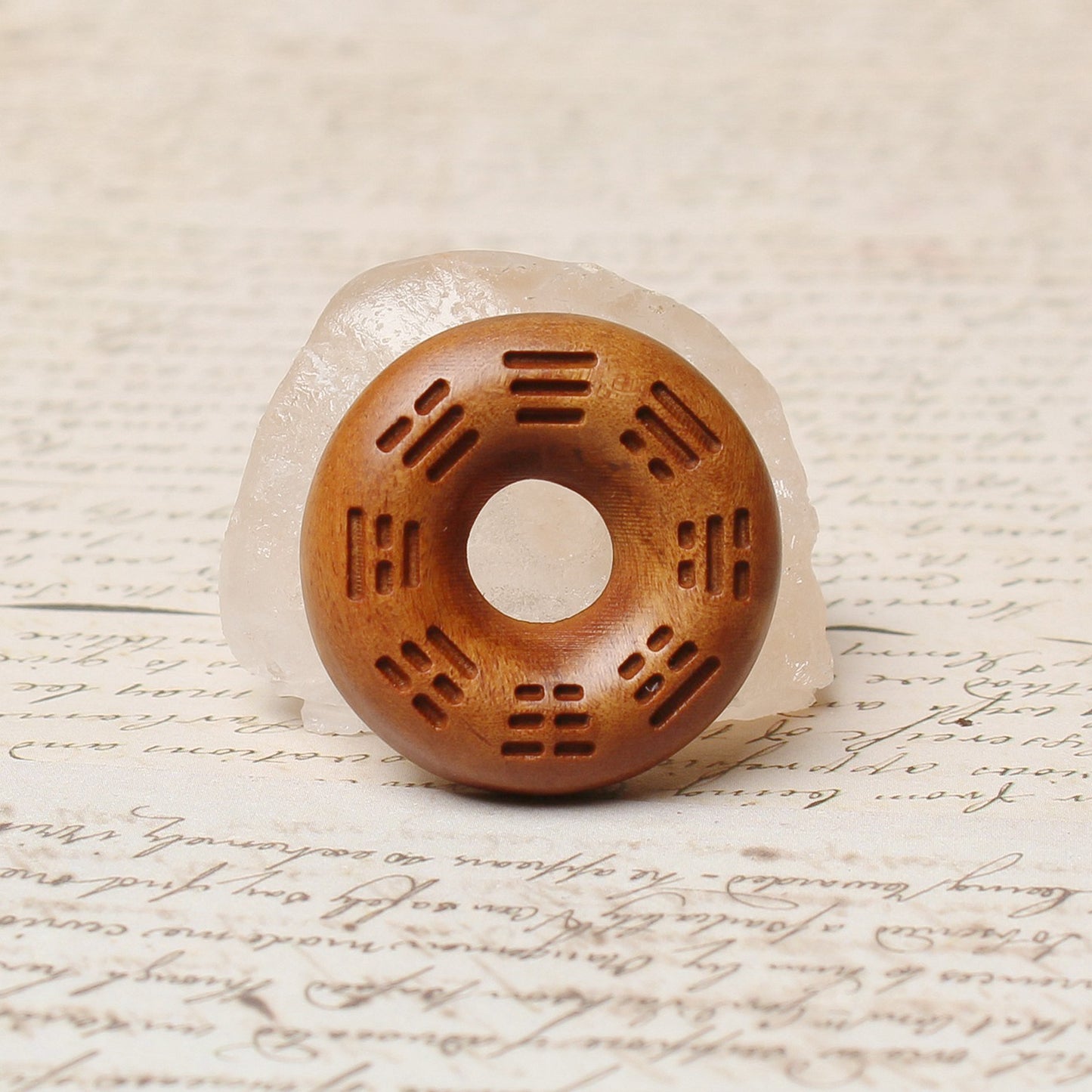 Wooden Taoist Lightning Strike Wood Natural Energy Bagua Necklace - ETNCN