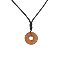 Load image into Gallery viewer, Wooden Taoist Lightning Strike Wood Natural Energy Bagua Necklace - ETNCN
