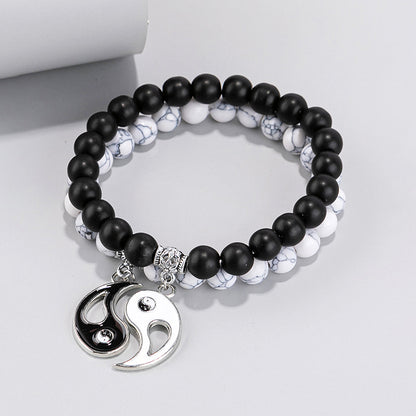 Volcanic Stone Tai Chi Yin Yang Bracelet Couple Bracelet Protects Love - ETNCN