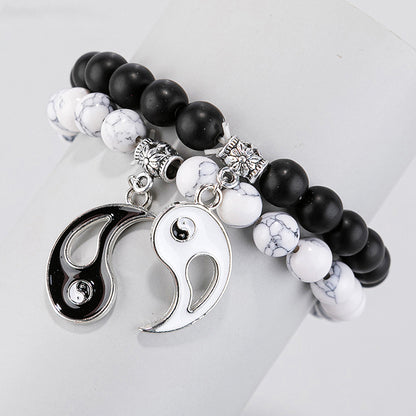 Volcanic Stone Tai Chi Yin Yang Bracelet Couple Bracelet Protects Love - ETNCN