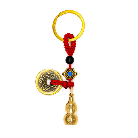Metallic Five Emperors' Money Gourd Lucky and Healthy Keychain - ETNCN
