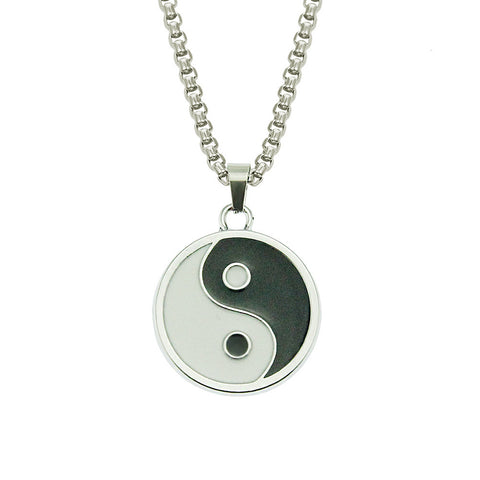 Replenishing Vitality Metal Taoist Yin Yang Energy Necklace - ETNCN