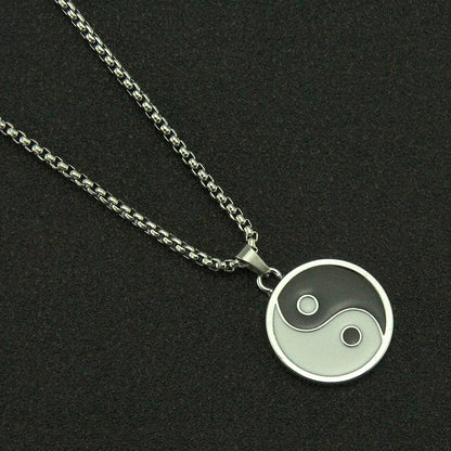 Replenishing Vitality Metal Taoist Yin Yang Energy Necklace - ETNCN