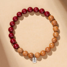 Charger l&#39;image dans la galerie, Wooden Mineral Peach Wood and Cinnabar Mixed Bracelet Attracts Love and Protects Peace - ETNCN
