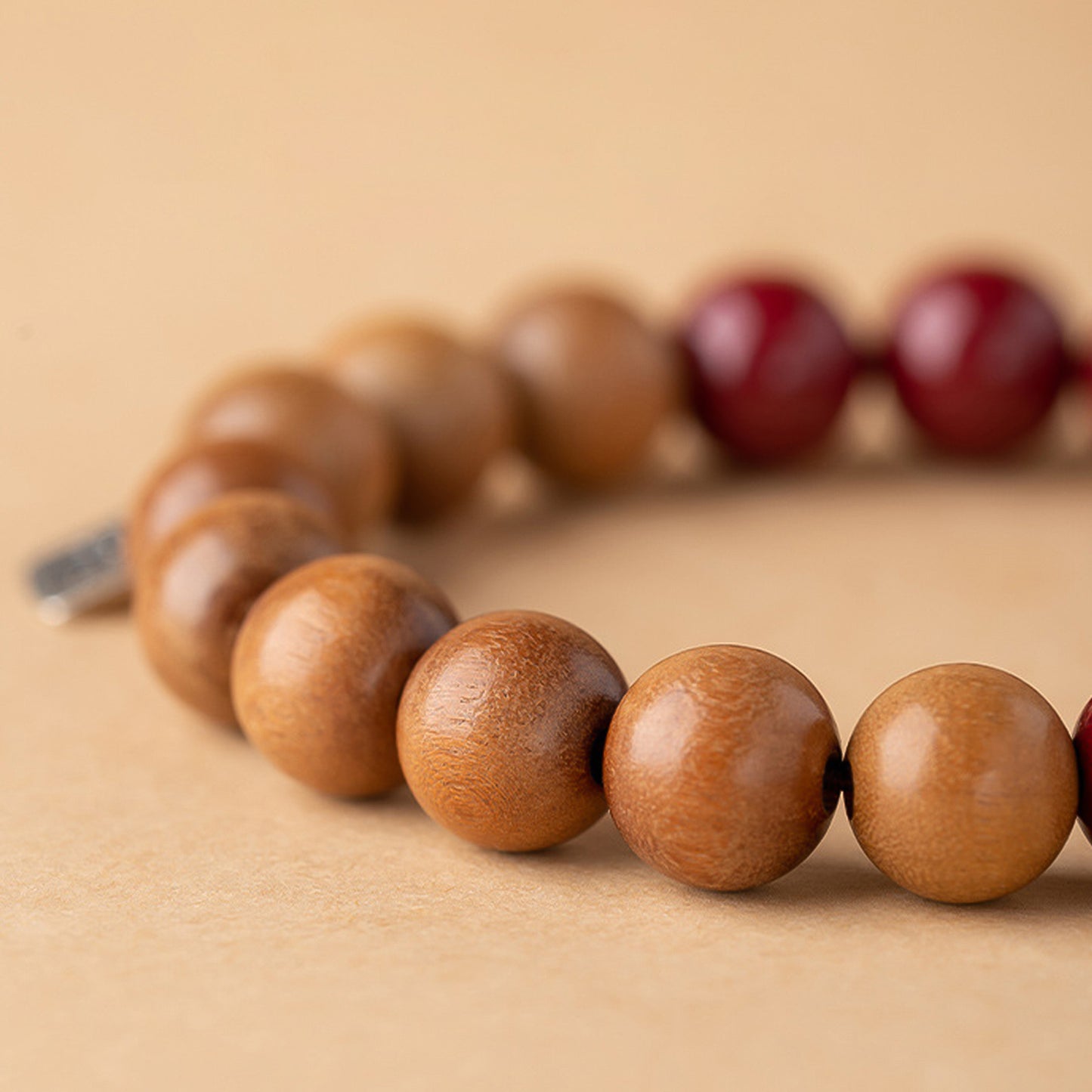 Wooden Mineral Peach Wood and Cinnabar Mixed Bracelet Attracts Love and Protects Peace - ETNCN